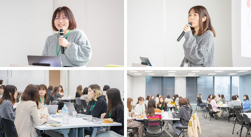 「CA Women Tech MeetUp」の様子。当日はLTのほか座談会も行い、女性エンジニアが事業部を横断して活発に議論を交わしていた